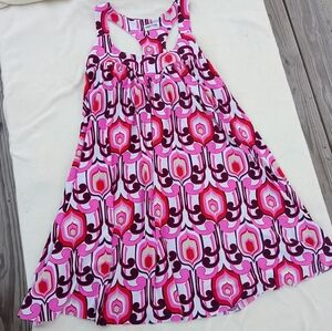 American Rag Pink, Red and White Geometric Racerback Mini Dress